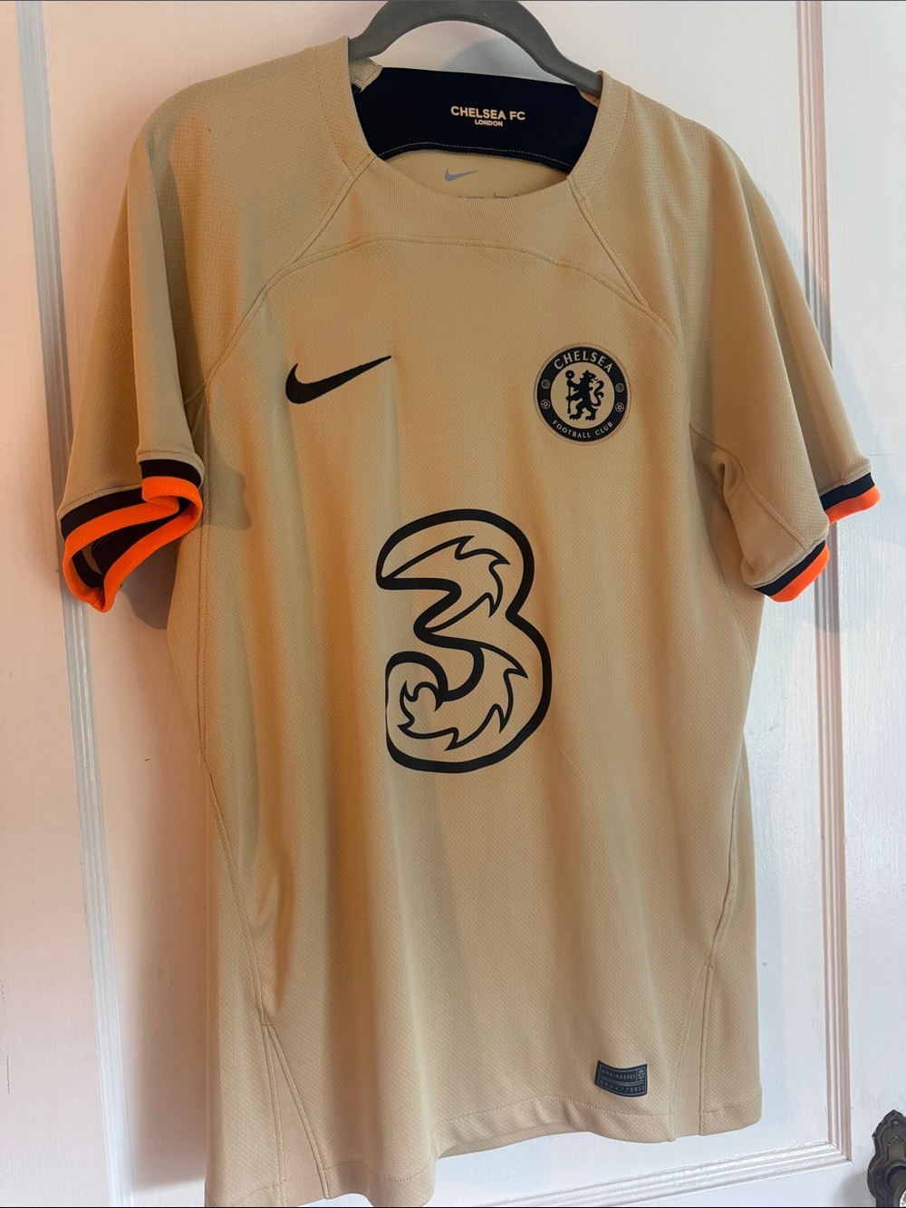 Nike Chelsea FC Men’s Soccer Jersey with Black & Orange Trim
